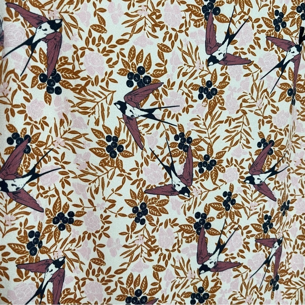 KARI TRAA Women Bird Print Long Sleeve Top | size small - Picture 2 of 11